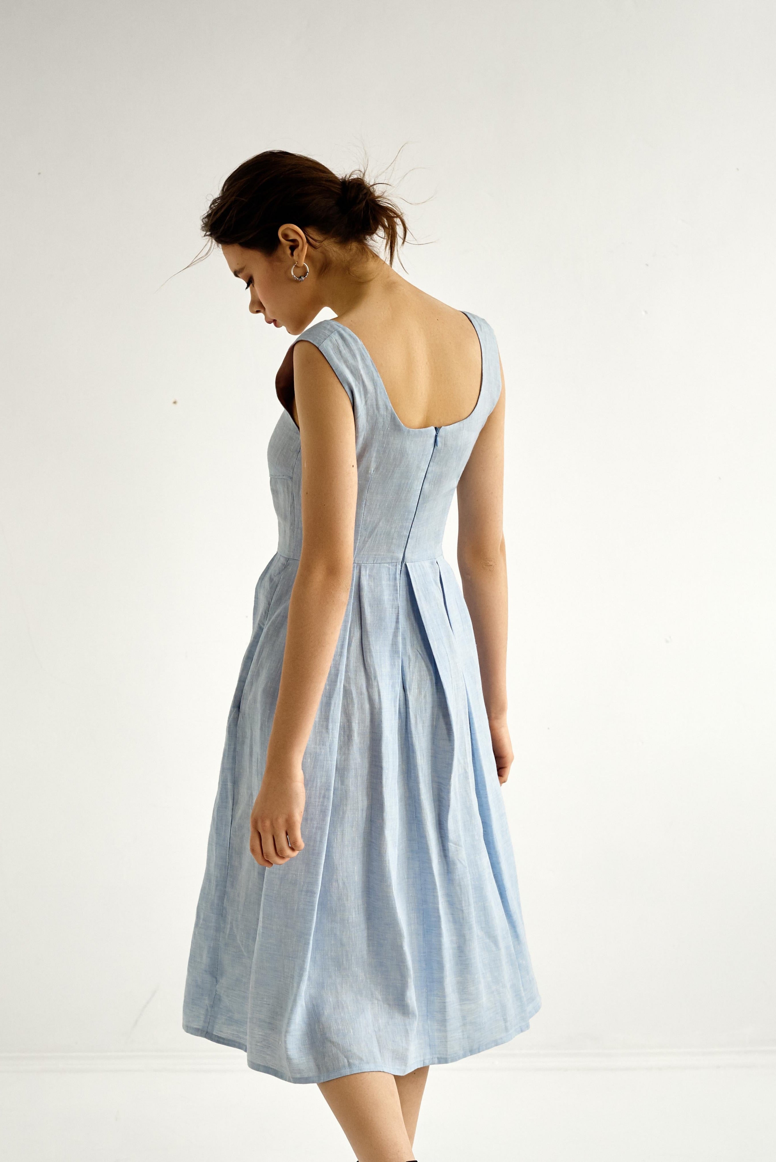 Sundress "Born free" in light blue