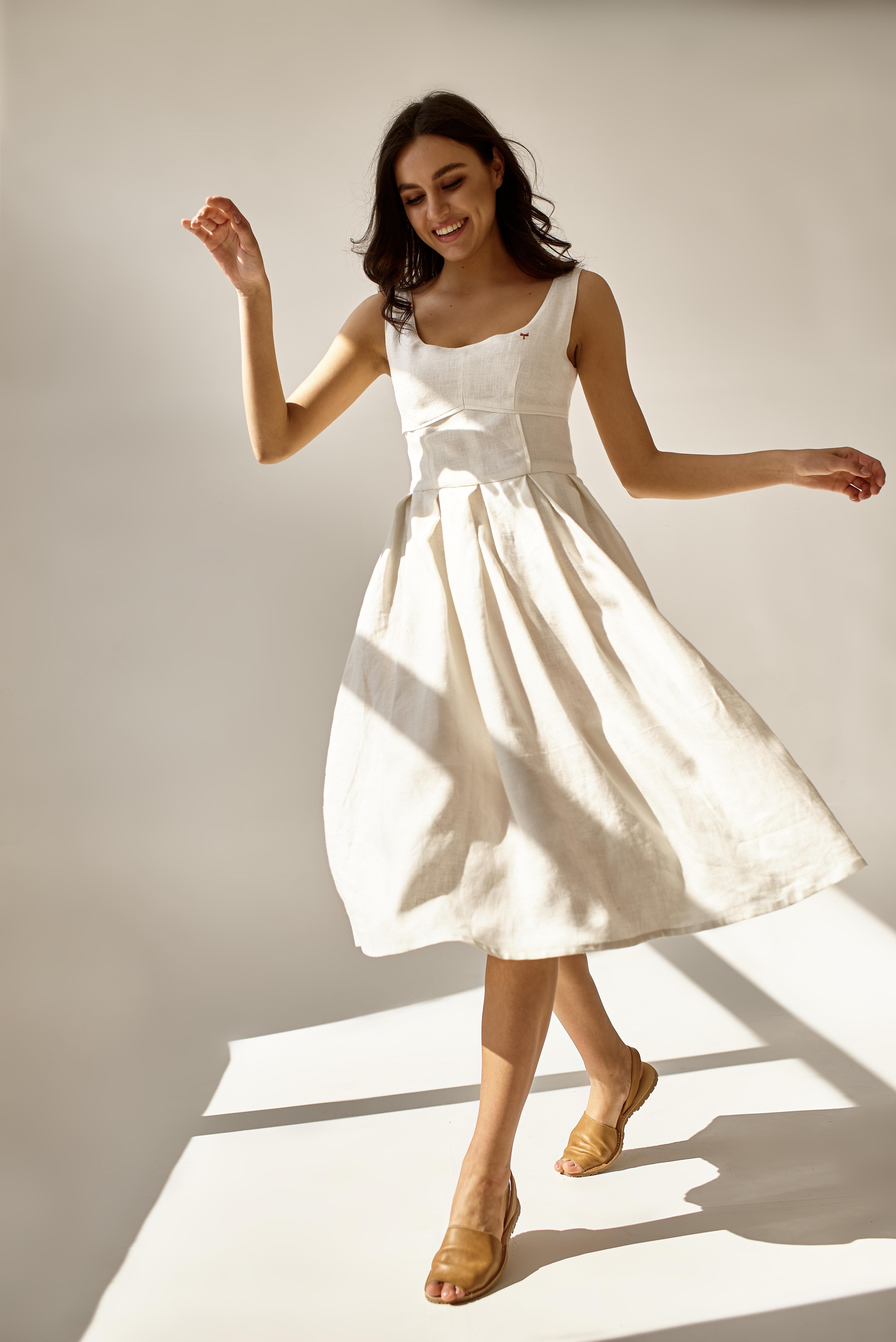 Sundress "Born free" in white