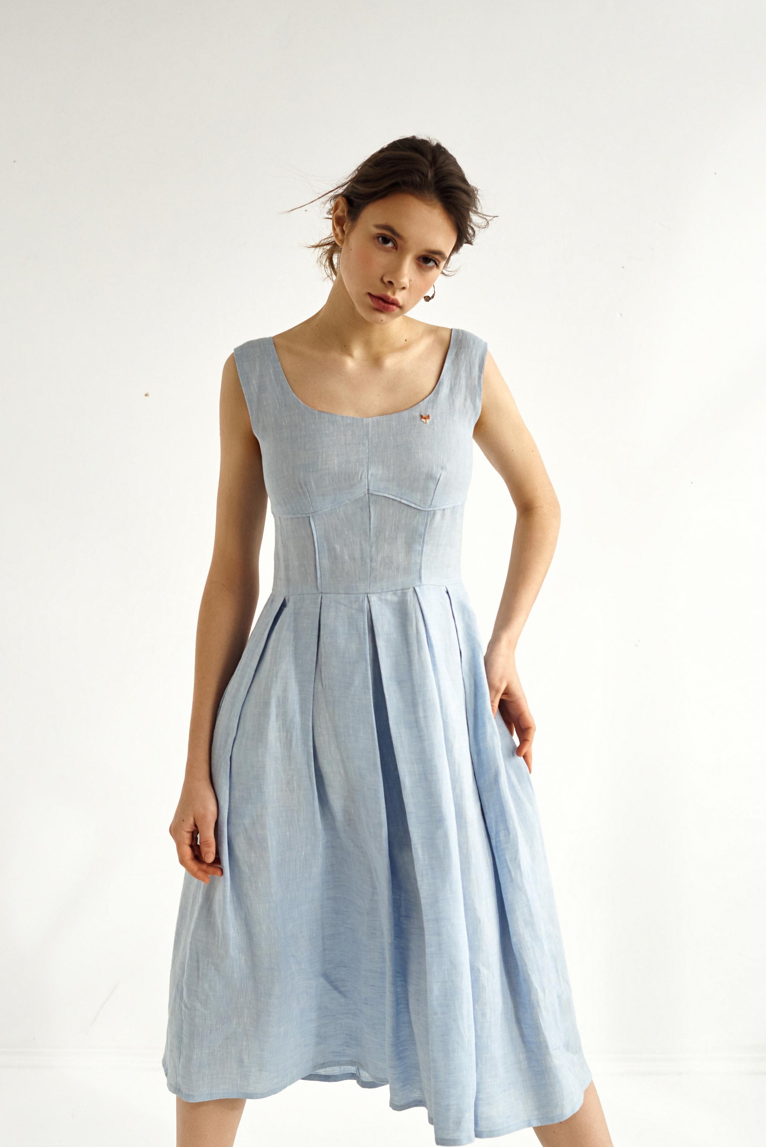 Sundress "Born free" in light blue