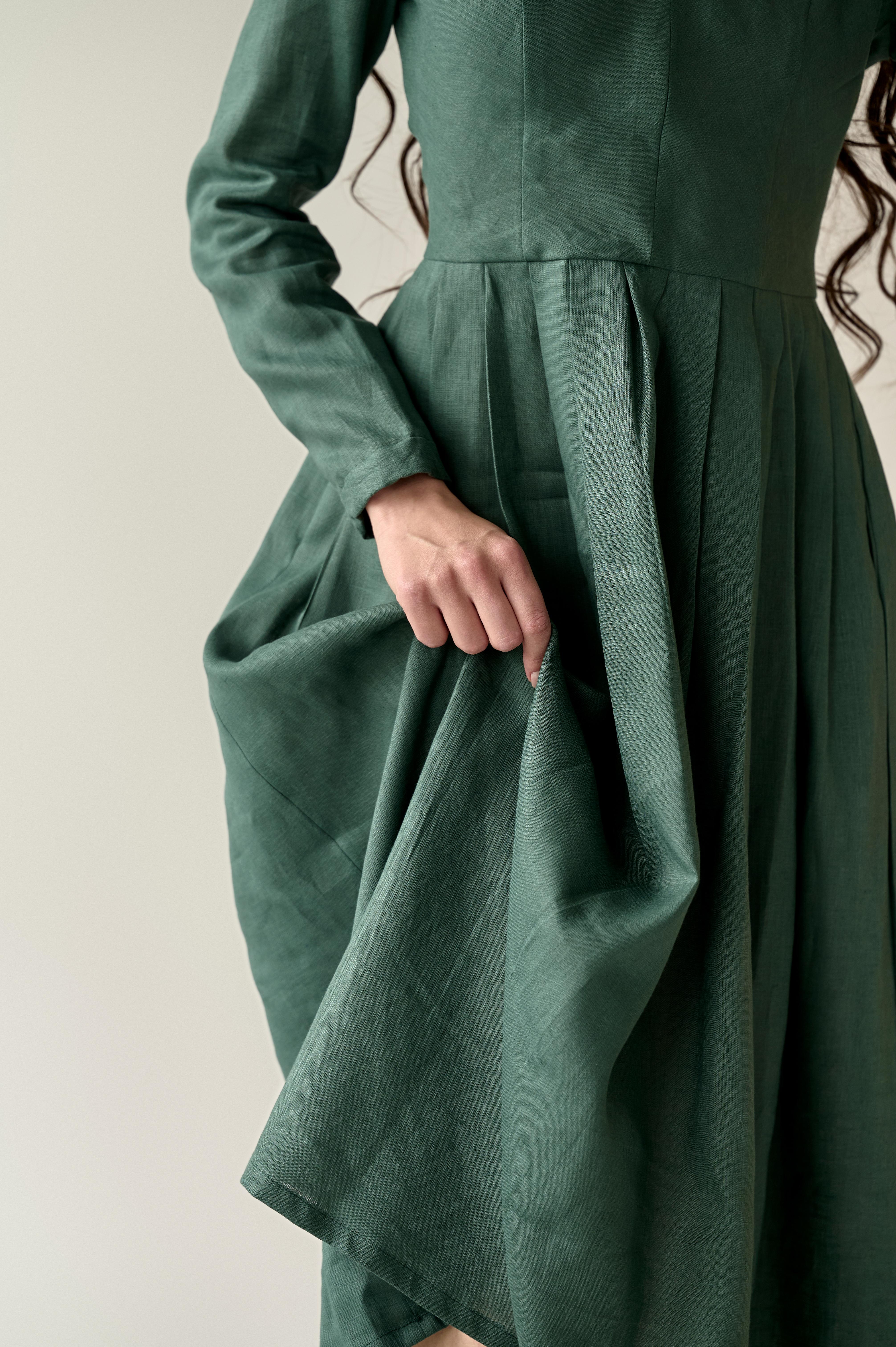 Dress "Amelie" in green